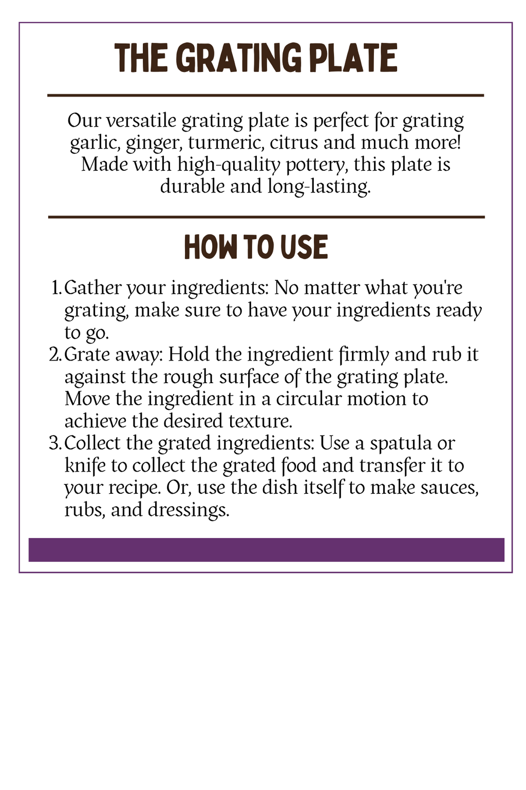 Handmade Garlic & Ginger Grater Plate | Stoneware Dish