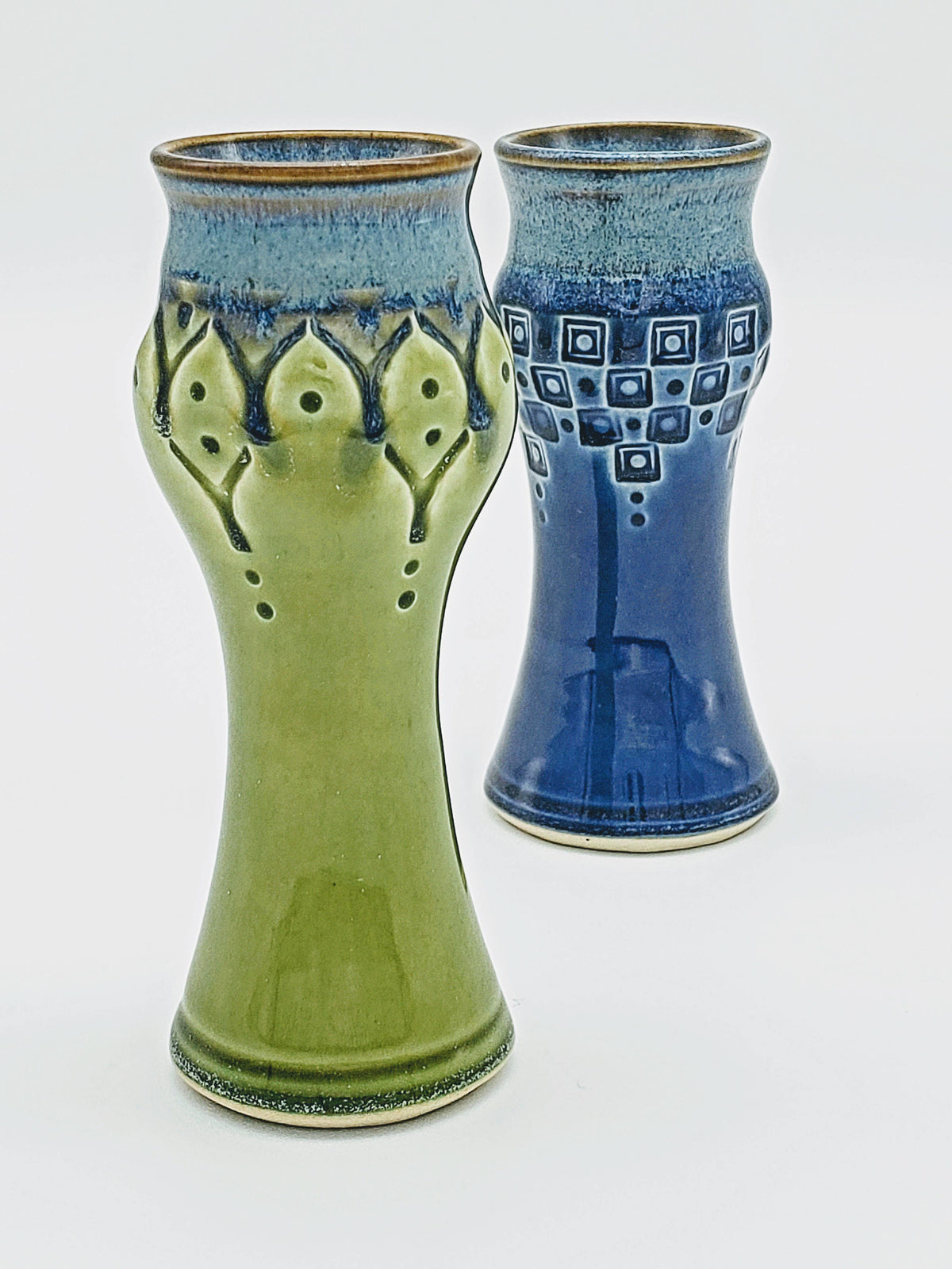 Small Amphora Vase w/half Pattern - Handmade Pottery- MTO