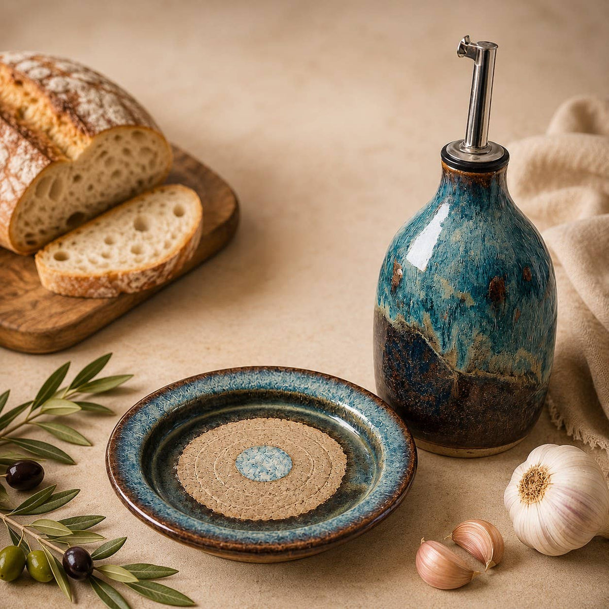 Handmade Garlic & Ginger Grater Plate | Stoneware Dish