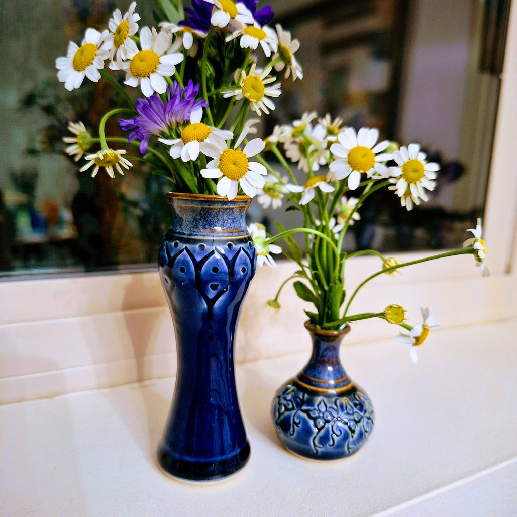 Small Amphora Vase w/half Pattern - Handmade Pottery- MTO