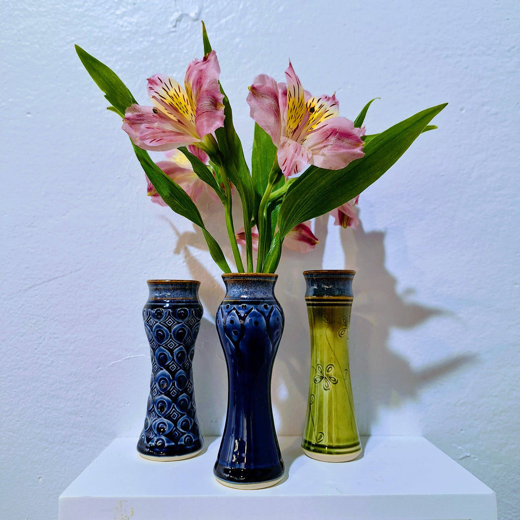 Small Amphora Vase w/half Pattern - Handmade Pottery- MTO
