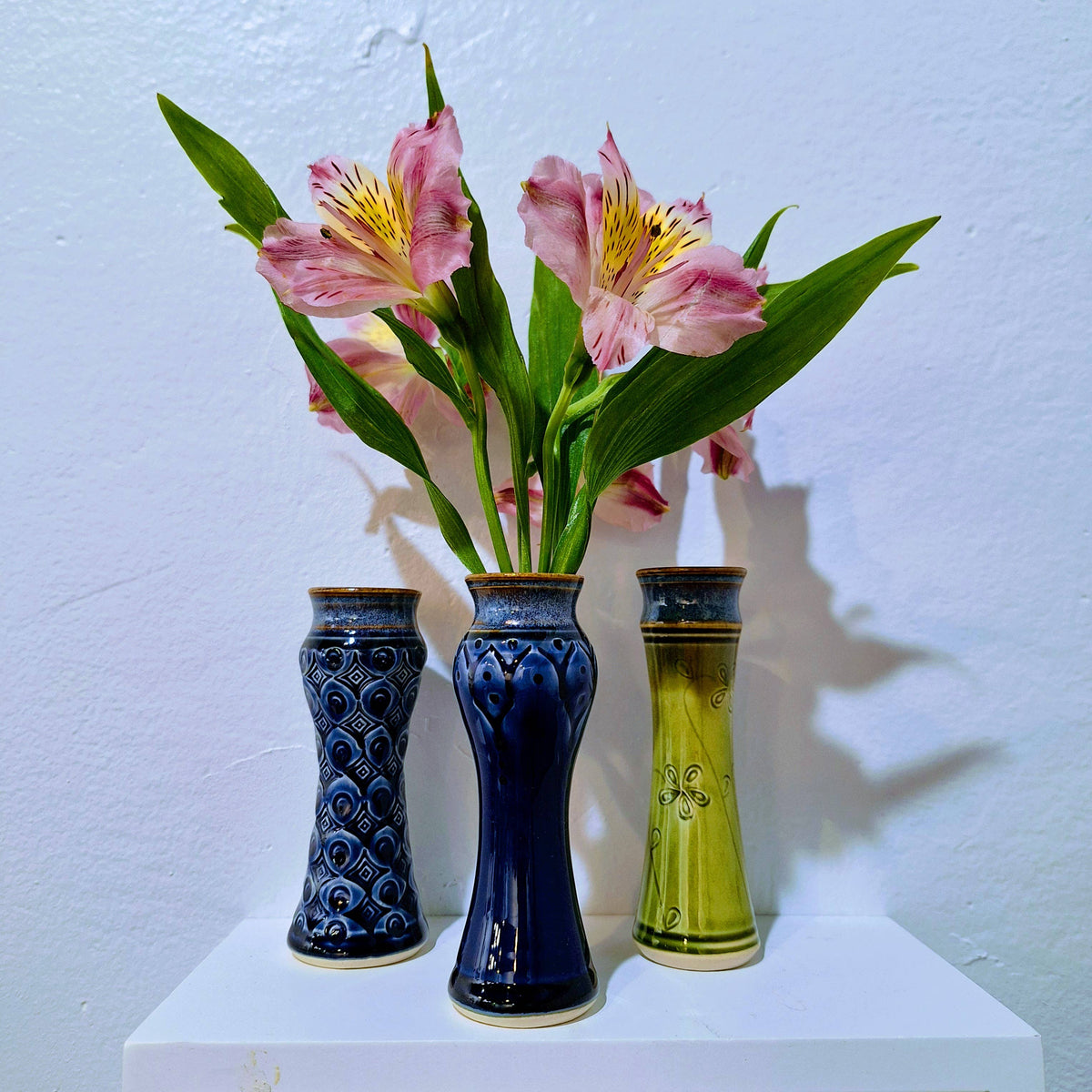Small Amphora Vase w/half Pattern - Handmade Pottery- MTO