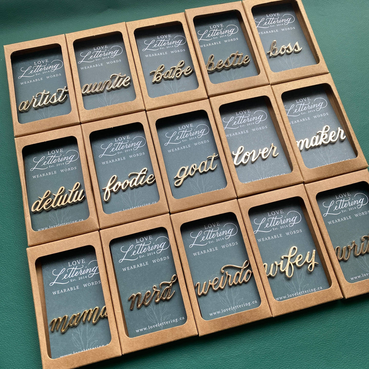 Calligraphy Pin - Artist - Wearable Words Gold Plated Pin