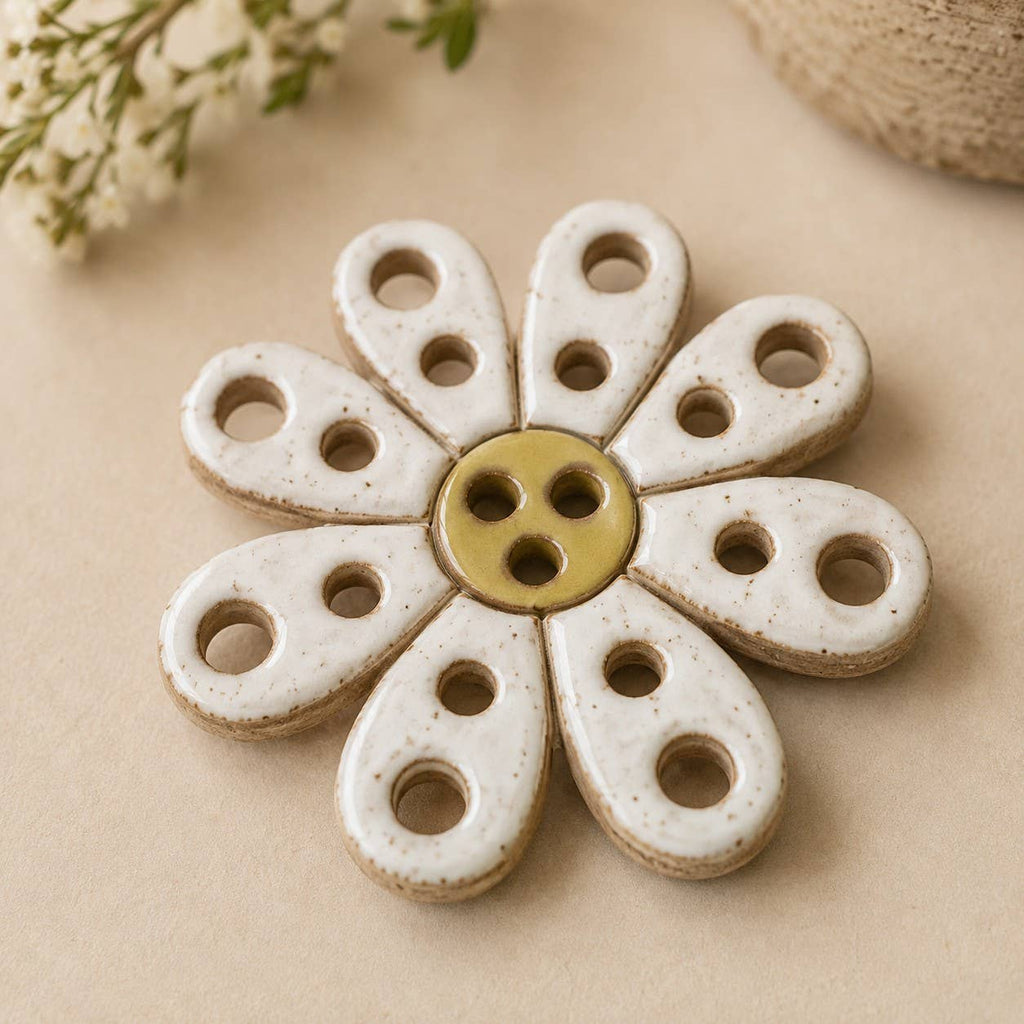 Handmade Ceramic Flower Frog for Floral Arrangements Vase