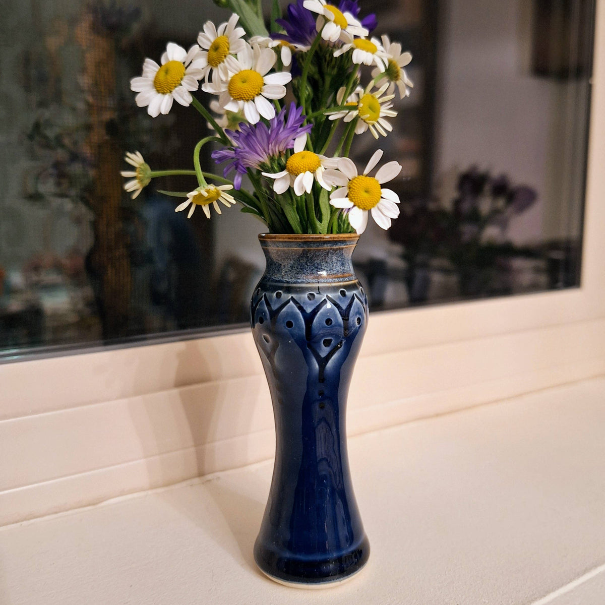 Small Amphora Vase w/half Pattern - Handmade Pottery- MTO