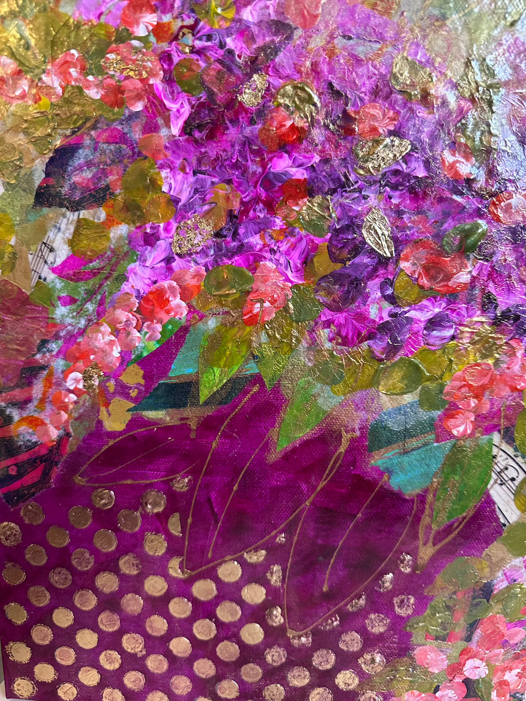 Passionate Profusion in Magenta - Original Framed Art 14x18