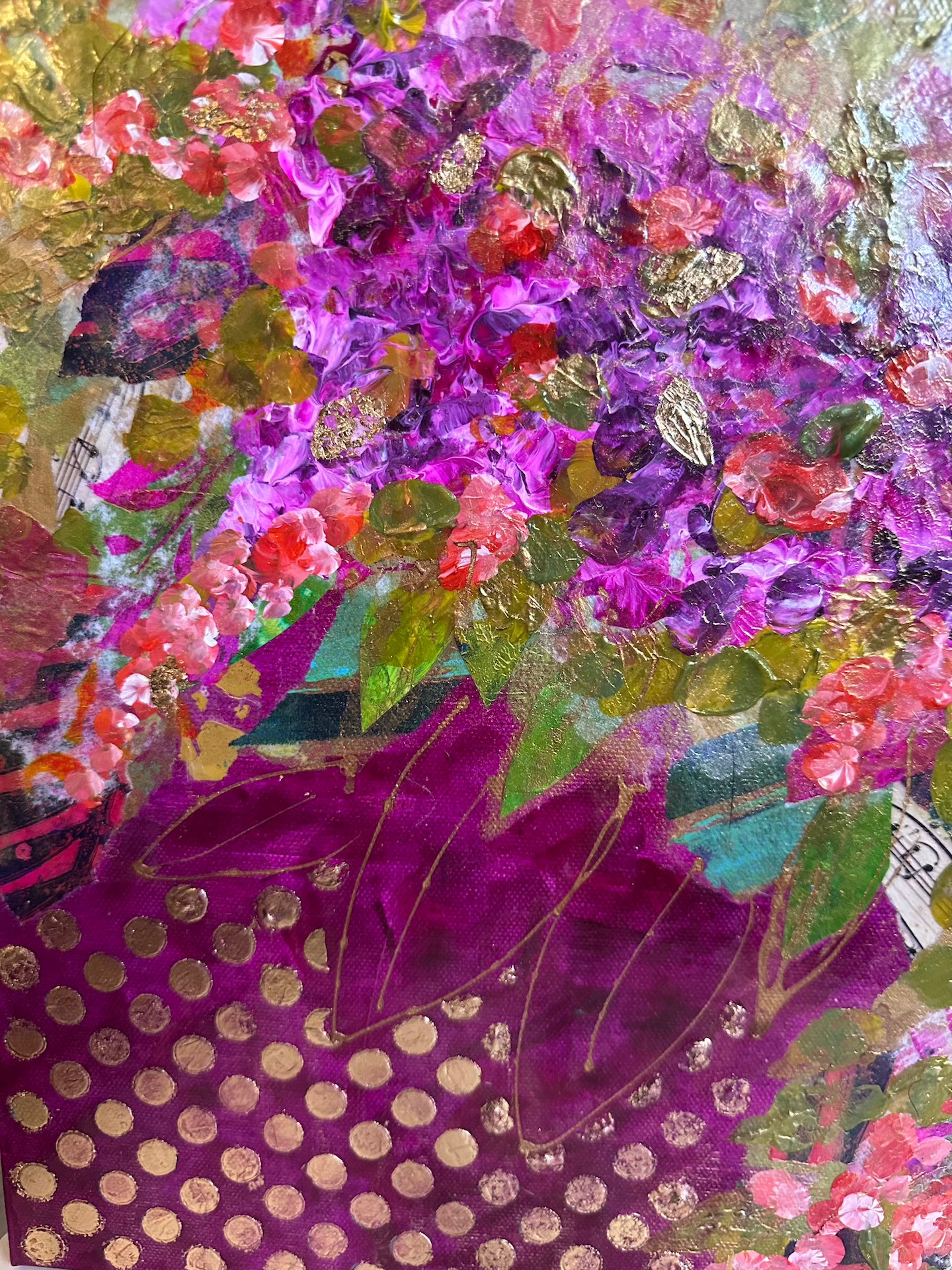 Passionate Profusion in Magenta - Original Framed Art 14x18