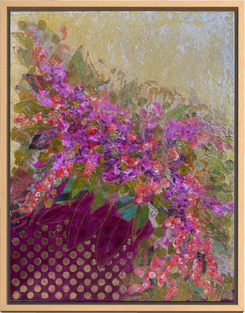 Passionate Profusion in Magenta - Original Framed Art 14x18