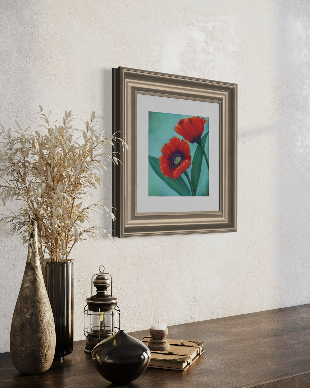 Red Poppies - Reproduction of Soft Pastel Original