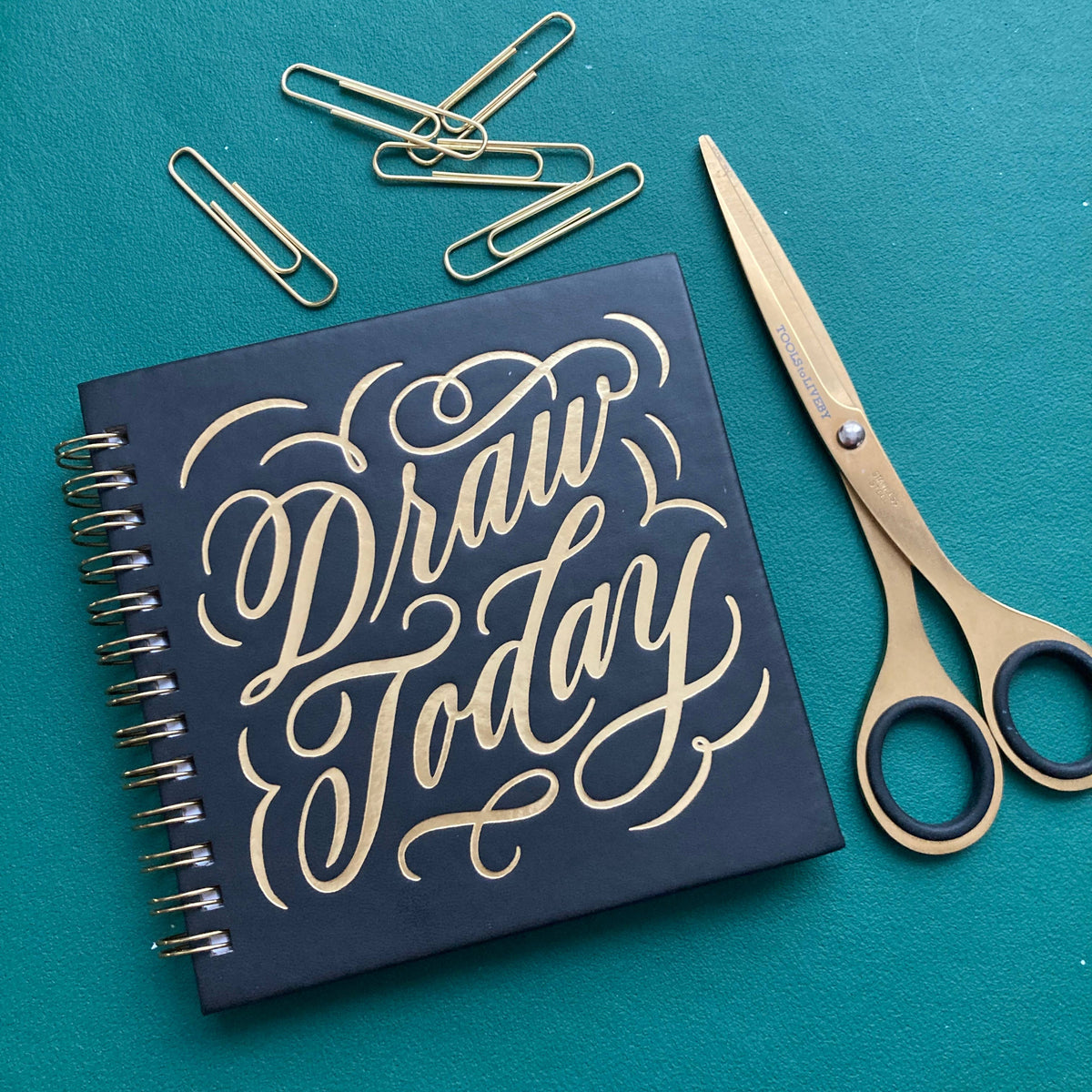 Mini Gold Coil Dot Grid Sketchbook - 5"x5" Matte Black/Gold