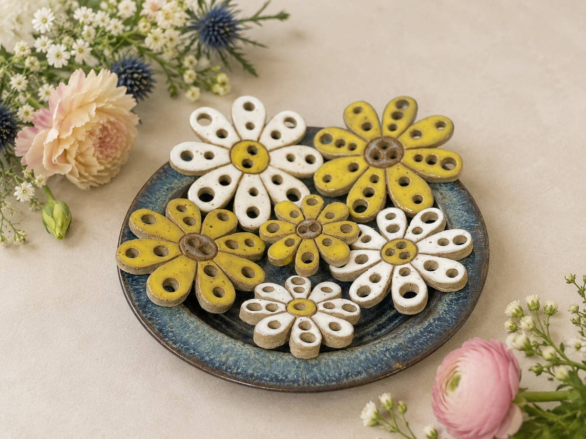 Handmade Ceramic Flower Frog for Floral Arrangements Vase