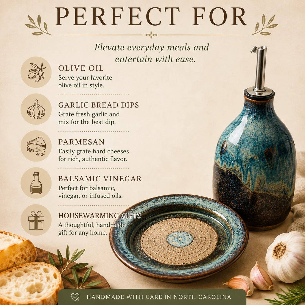 Handmade Garlic & Ginger Grater Plate | Stoneware Dish