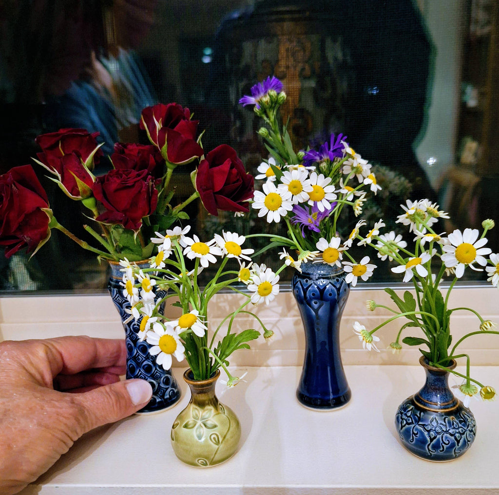 Small Amphora Vase w/half Pattern - Handmade Pottery- MTO