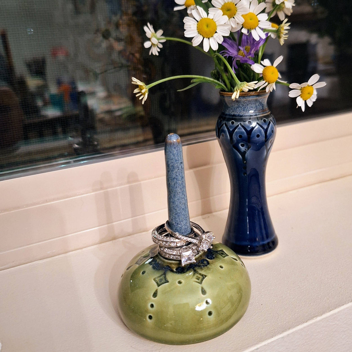 Small Amphora Vase w/half Pattern - Handmade Pottery- MTO