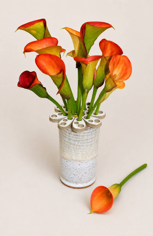 Handmade Ceramic Flower Frog for Floral Arrangements Vase
